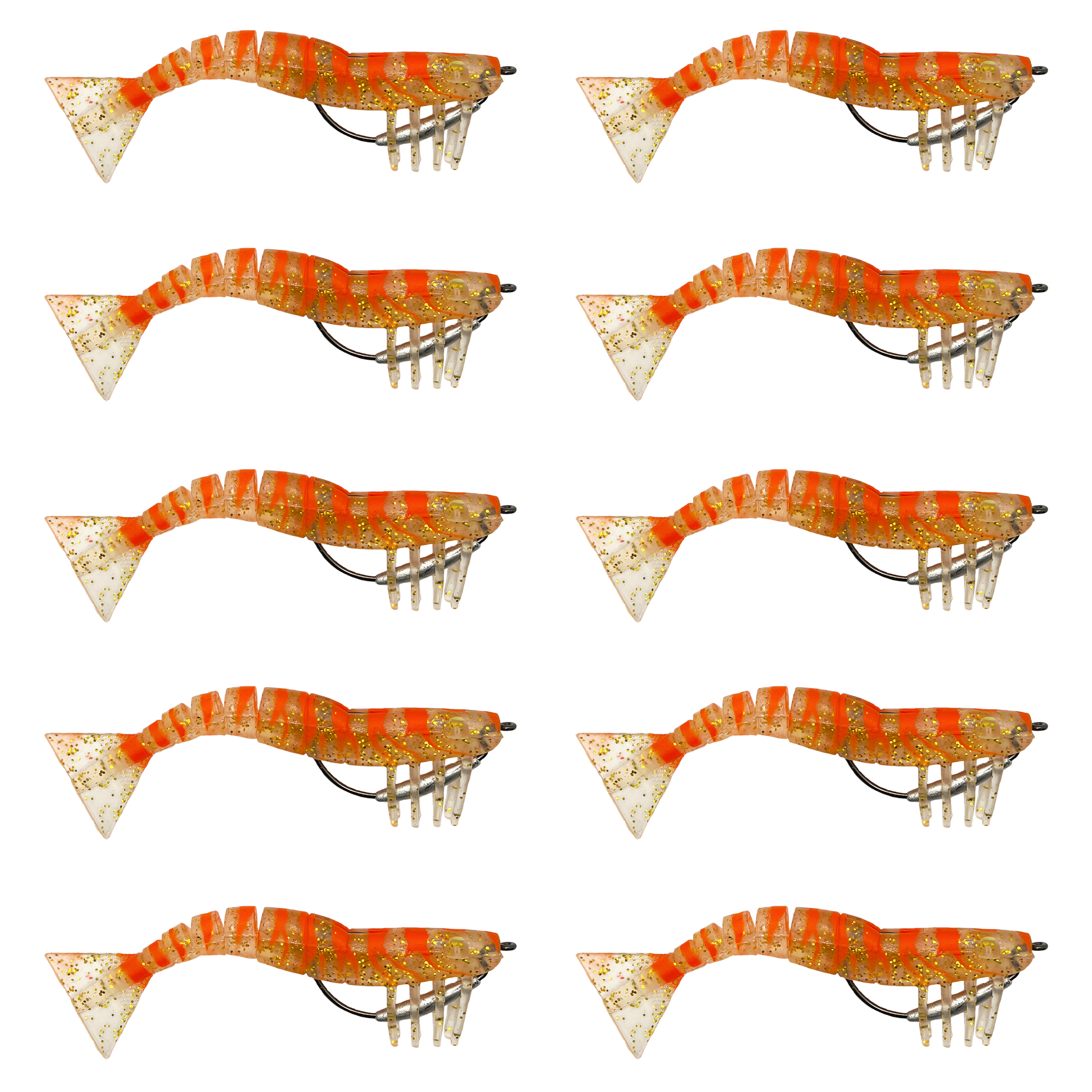 120mm Lively Prawn Ten Pack - Golden Glitter image