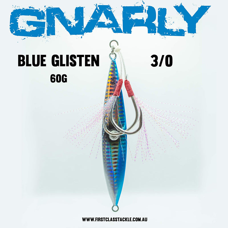 Gnarly Slow Jig - Rigged - 60g, Blue Glisten image