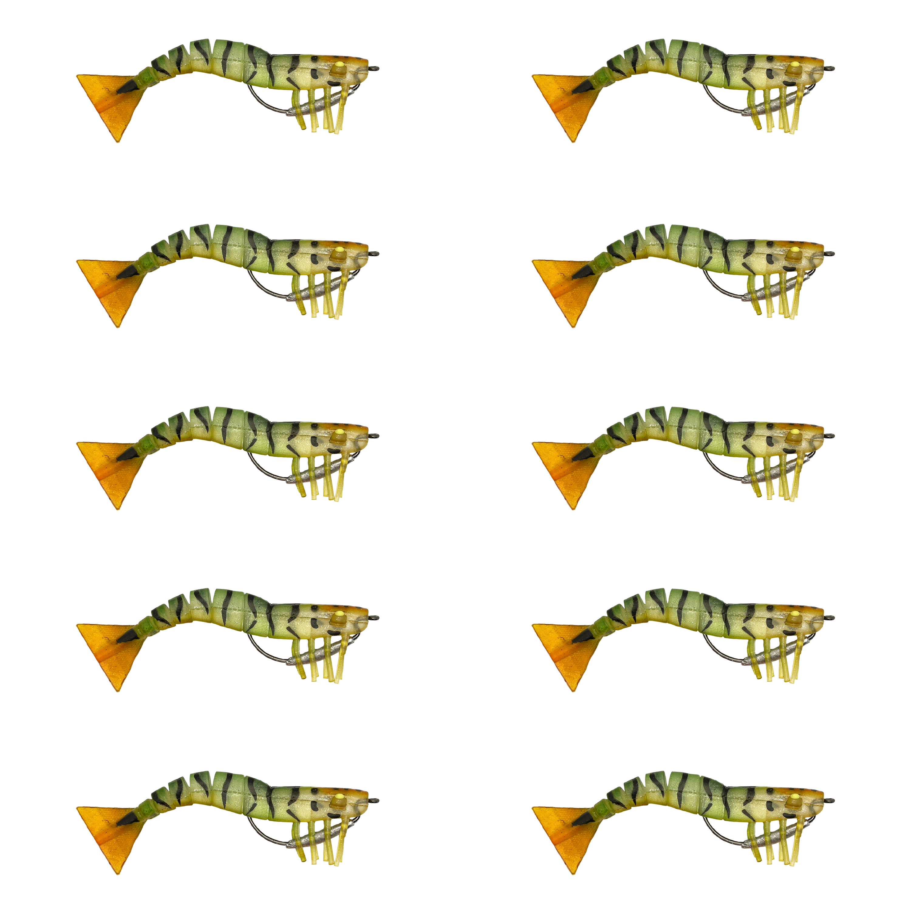 90mm Lively Prawn Ten Pack - Green Striker image