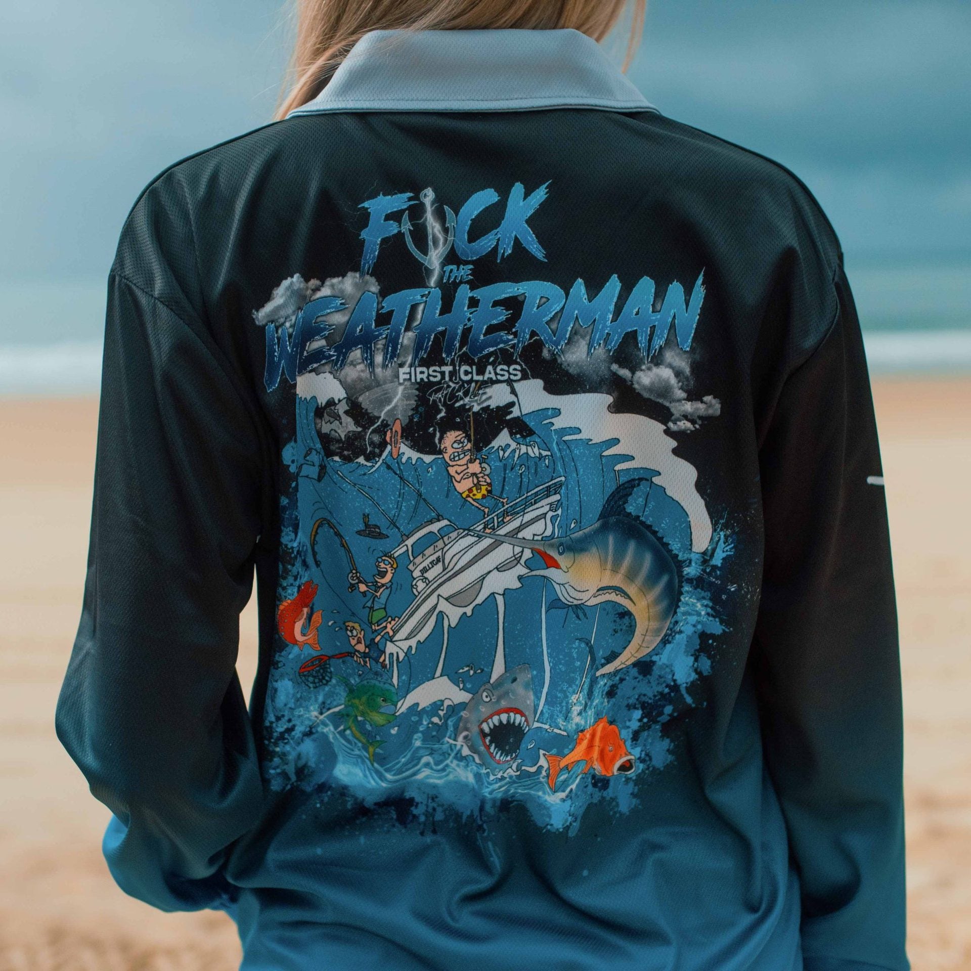 F*CK THE WEATHERMAN Long Sleeve Fishing Shirt image 1