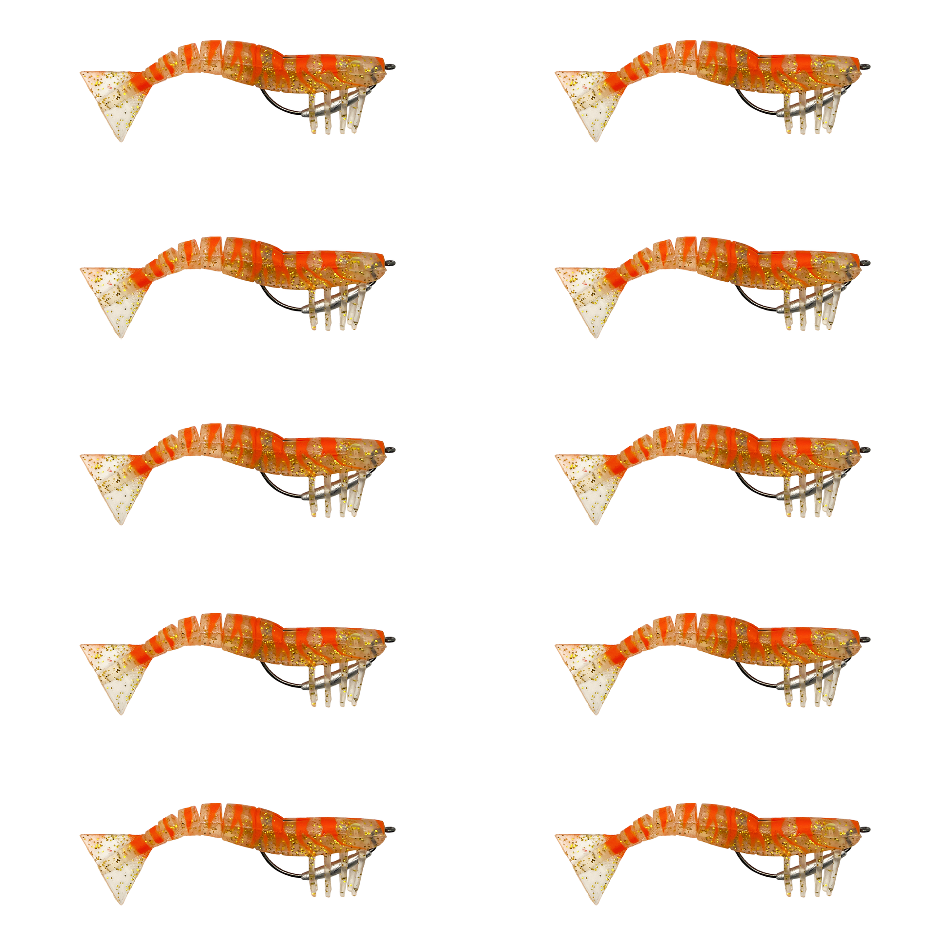 90mm Lively Prawn Ten Pack - Golden Glitter image