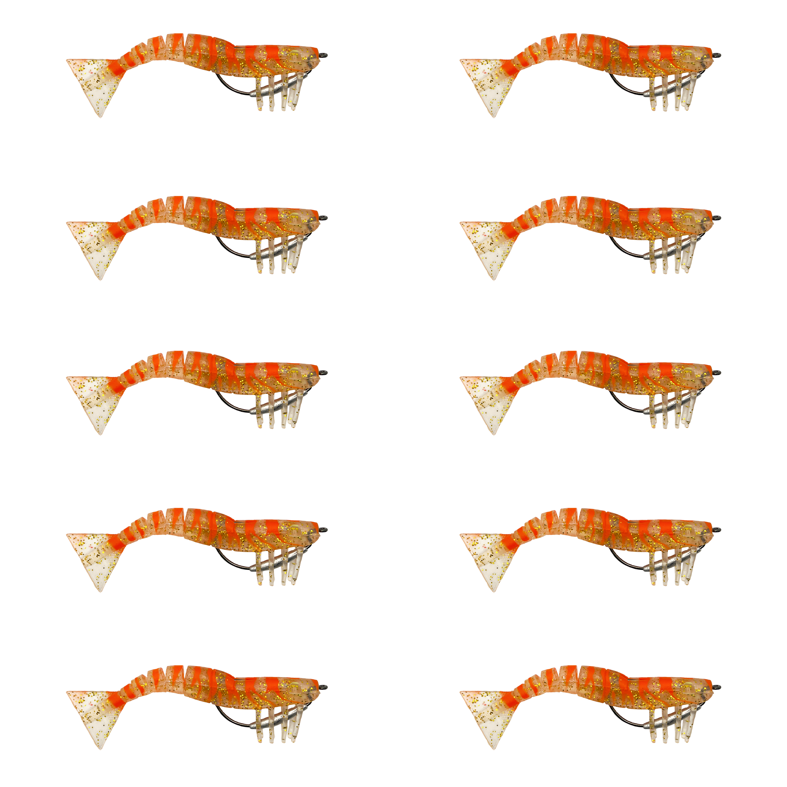 90mm Lively Prawn Ten Pack - Golden Glitter image