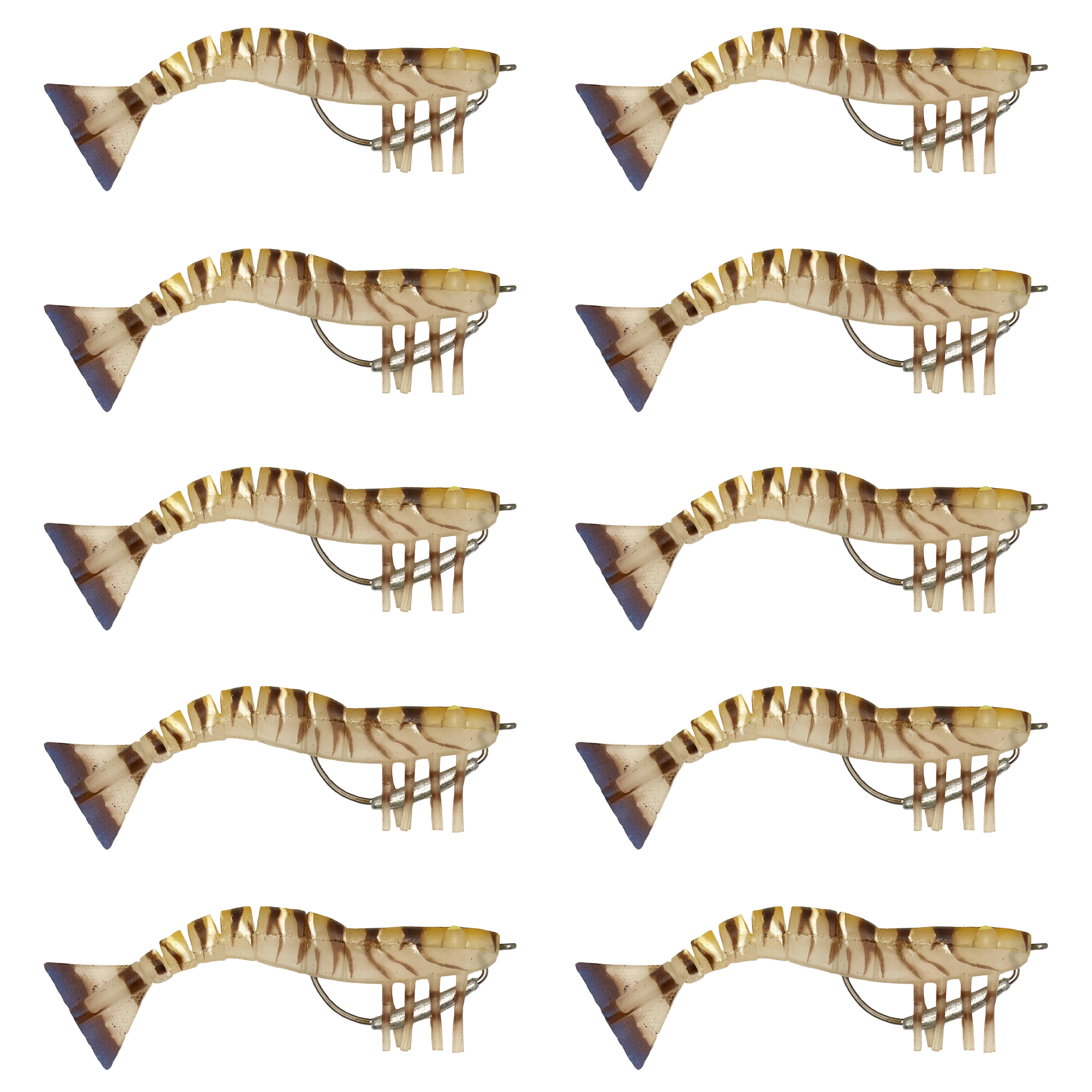 120mm Lively Prawn Ten Pack - Tiger Stripes